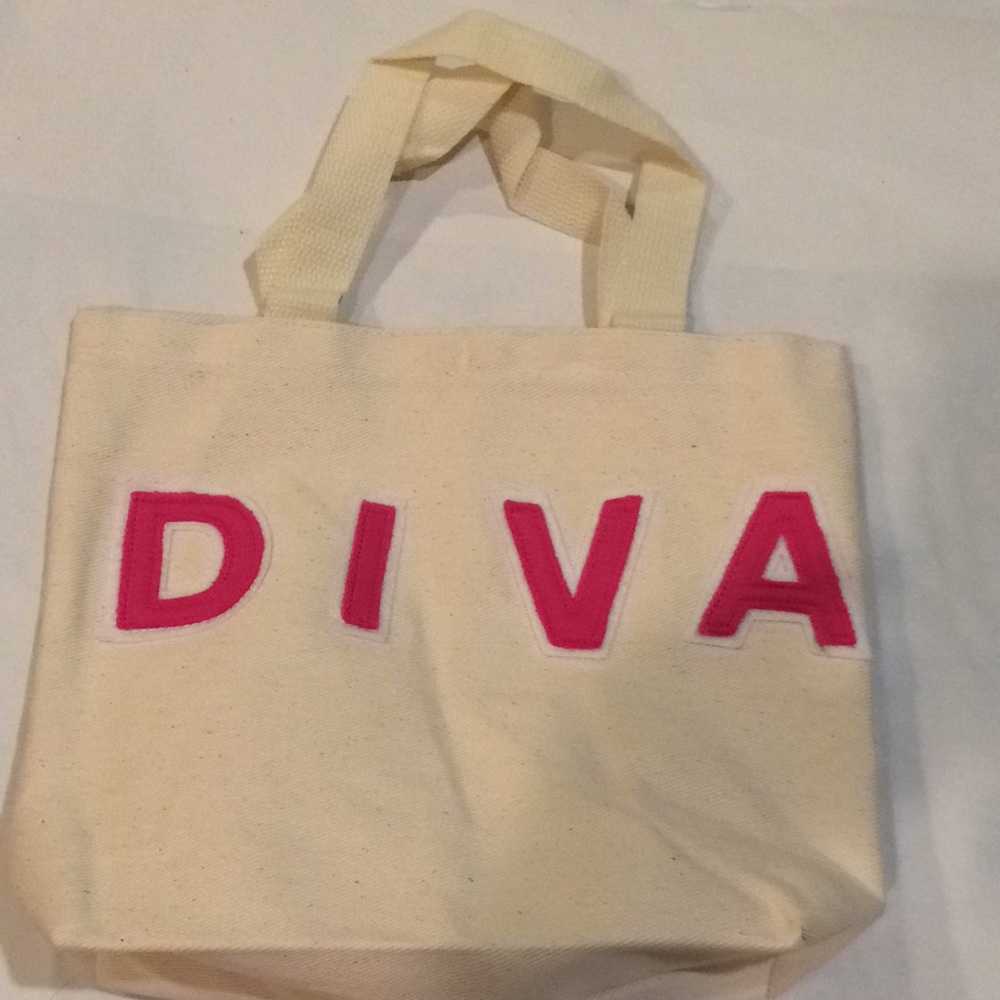 Small new canvas diva lunch tote bag
